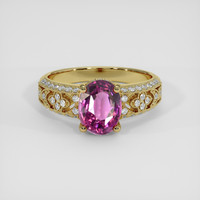 2.35 Ct. Pinkish Purple Rhodolite Garnet Ring, 10K Yellow Gold 1