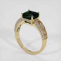 3.04 Ct. Bluish Green Sapphire Ring, 10K Yellow Gold 2
