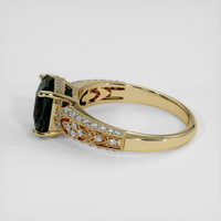 3.04 Ct. Bluish Green Sapphire Ring, 10K Yellow Gold 4