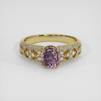 1.45 Ct. Purplish Pink Sapphire Ring, 10K Yellow Gold 1