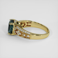 2.91 Ct. Bluish Green Sapphire Ring, 10K Yellow Gold 4