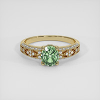 1.05 Ct. Yellowish Green Sapphire Ring, 10K Yellow Gold 1
