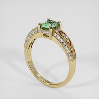 1.05 Ct. Yellowish Green Sapphire Ring, 10K Yellow Gold 2