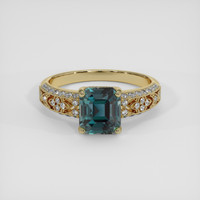 2.09 Ct. Greenish Blue Sapphire Ring, 10K Yellow Gold 1