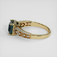 2.09 Ct. Greenish Blue Sapphire Ring, 10K Yellow Gold 4