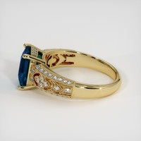 3.57 Ct. Greenish Blue Sapphire Ring, 14K Yellow Gold 4