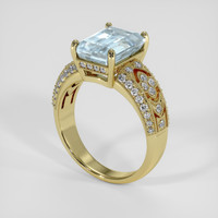 2.63 Ct. Blue Aquamarine Ring, 14K Yellow Gold 2