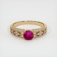 0.61 Ct. Ruby Ring, 14K Yellow Gold 1