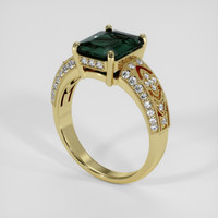 2.61 Ct. Greenish Blue Sapphire Ring, 14K Yellow Gold 2