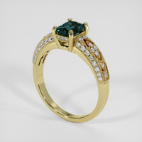 1.36 Ct. Bluish Green Sapphire Ring, 14K Yellow Gold 2