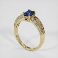 0.94 Ct. Blue Sapphire Ring, 14K Yellow Gold 2