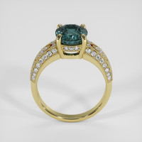 2.91 Ct. Bluish Green Sapphire Ring, 14K Yellow Gold 3