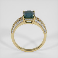 2.09 Ct. Greenish Blue Sapphire Ring, 14K Yellow Gold 3