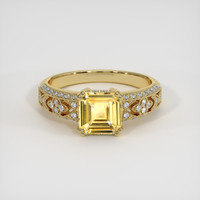 1.53 Ct. Orangish Yellow Sapphire Ring, 14K Yellow Gold 1