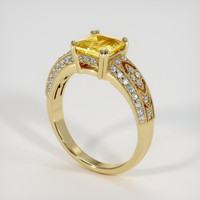 1.53 Ct. Orangish Yellow Sapphire Ring, 14K Yellow Gold 2