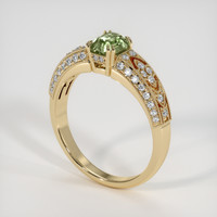 1.31 Ct. Yellowish Green Sapphire Ring, 14K Yellow Gold 2