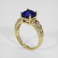 3.22 Ct. Blue Sapphire Ring, 18K Yellow Gold 2