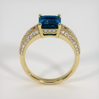 3.57 Ct. Greenish Blue Sapphire Ring, 18K Yellow Gold 3