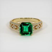 1.52 Ct. Emerald Ring, 18K Yellow Gold 1