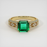 1.41 Ct. Emerald Ring, 18K Yellow Gold 1