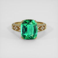 4.94 Ct. Emerald Ring, 18K Yellow Gold 1