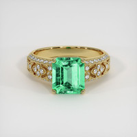 2.09 Ct. Emerald Ring, 18K Yellow Gold 1