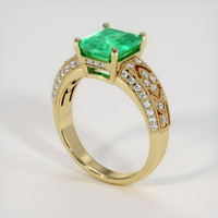 2.09 Ct. Emerald Ring, 18K Yellow Gold 2