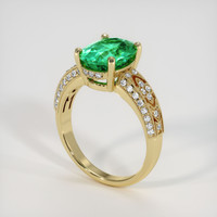 2.01 Ct. Emerald Ring, 18K Yellow Gold 2