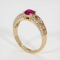0.61 Ct. Ruby Ring, 18K Yellow Gold 2