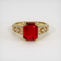3.00 Ct. Ruby Ring, 18K Yellow Gold 1