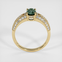 1.10 Ct. Bluish Green Sapphire Ring, 18K Yellow Gold 3