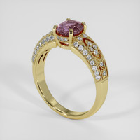 1.45 Ct. Purplish Pink Sapphire Ring, 18K Yellow Gold 2
