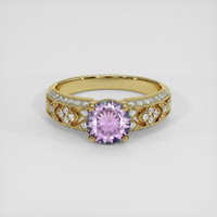 1.30 Ct. Purple Sapphire Ring, 18K Yellow Gold 1