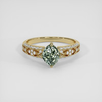 1.22 Ct. Green Sapphire Ring, 18K Yellow Gold 1