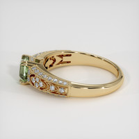 1.31 Ct. Yellowish Green Sapphire Ring, 18K Yellow Gold 4