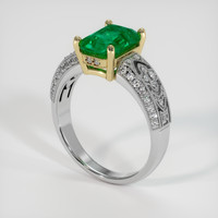 2.07 Ct. Emerald Ring, 18K Yellow & White 2