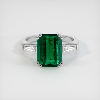 3.86 Ct. Emerald Ring, Platinum 950 1