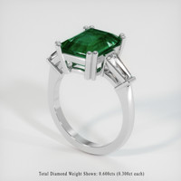 4.17 Ct. Emerald Ring, Platinum 950 2