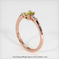 0.51 Ct. Sapphire Ring, 18K Rose Gold 2