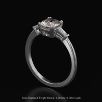 2.26 Ct. White Sapphire Ring, 10K White Gold 2