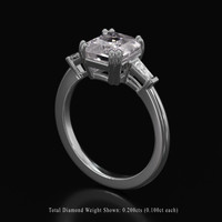 2.05 Ct. Gemstone Ring, 14K White Gold 2