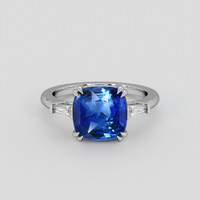 3.70 Ct. Blue Sapphire Ring, 14K White Gold 1