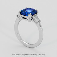 3.70 Ct. Blue Sapphire Ring, 14K White Gold 2