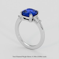 3.16 Ct. Blue Sapphire Ring, 14K White Gold 2