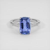 3.64 Ct. Blue Sapphire Ring, 14K White Gold 1