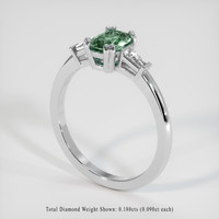 0.68 Ct. Bluish Green Sapphire Ring, 14K White Gold 2