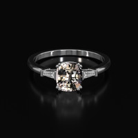 2.26 Ct. White Sapphire Ring, 14K White Gold 1