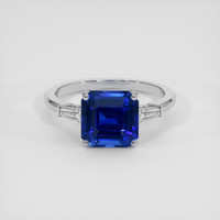 4.08 Ct. Blue Sapphire Ring, 18K White Gold 1