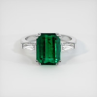 3.86 Ct. Emerald Ring, 18K White Gold 1