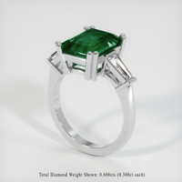4.17 Ct. Emerald Ring, 18K White Gold 2